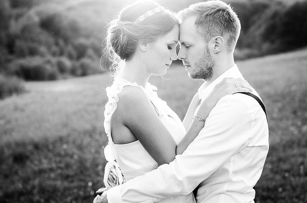 結婚式モノクロ写真