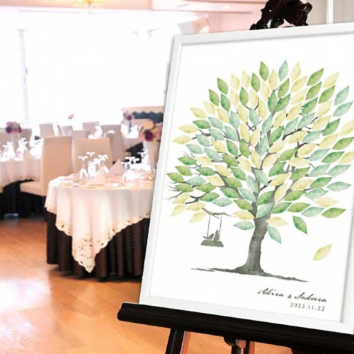 寄せ書きメッセージボード「ウェディングツリー モスグリーン」