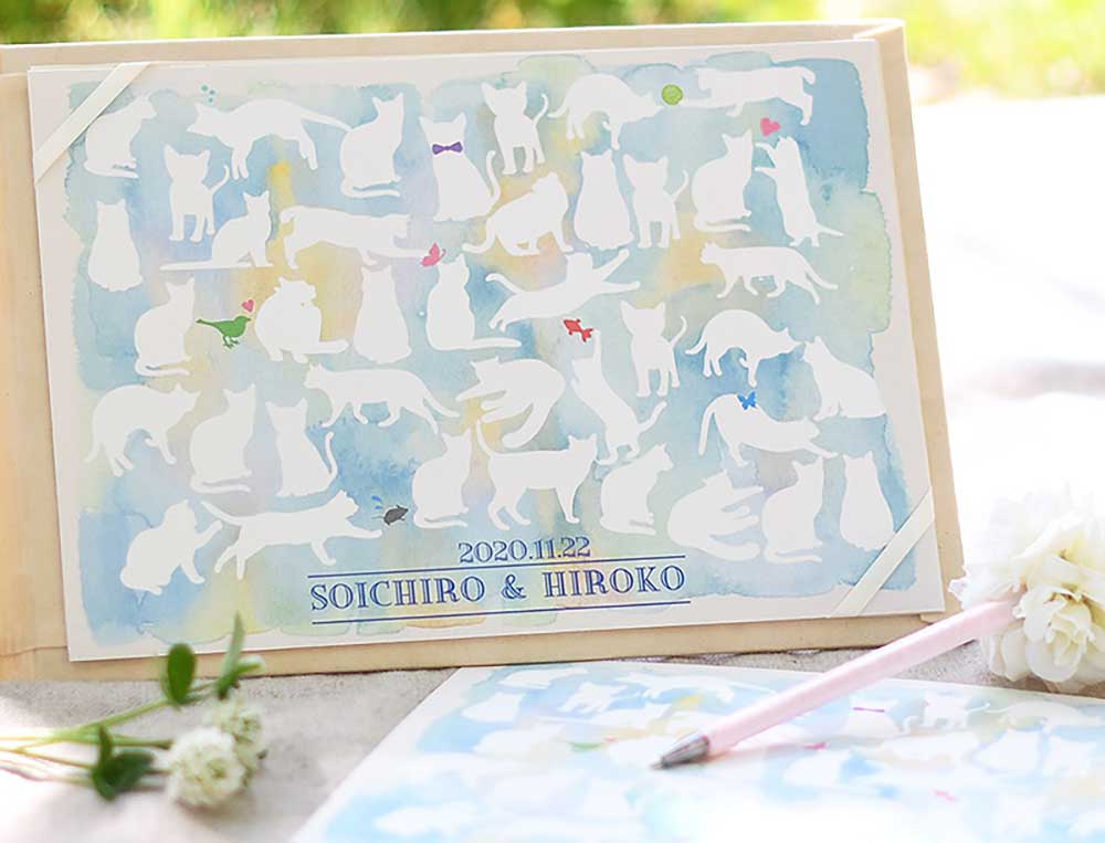 寄せ書きタイプ芳名帳キャット