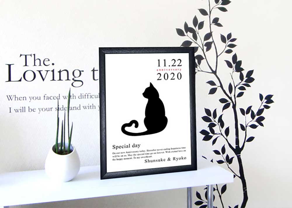 グラフィックウェルカムボードキャット