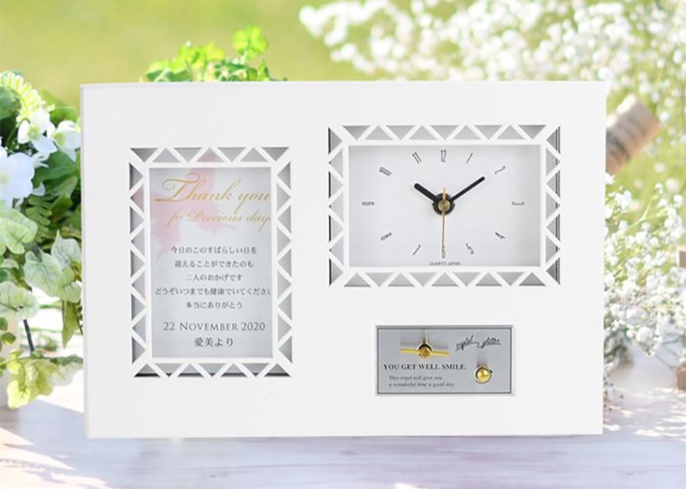 サンクスオルゴール(時計)「バタフライ」/両親へのプレゼント