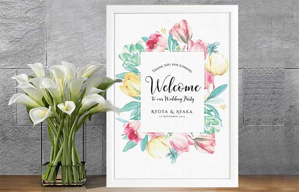 海外風ウェルカムボードチューリップ