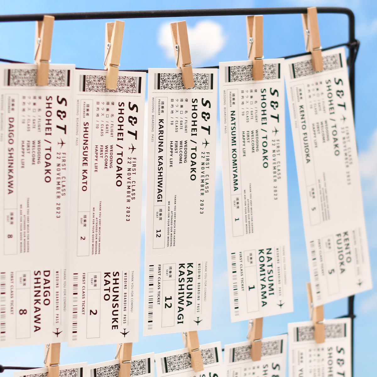 半券付きのウェディング宝くじとしても使えるエスコートカード