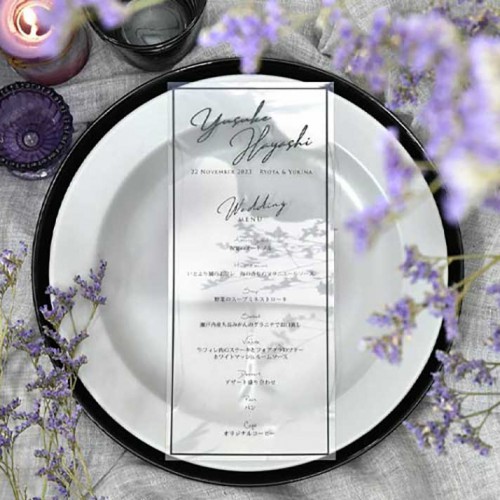 席札メニュー表クリアブラック