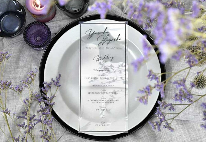 席札メニュー表クリアブラック