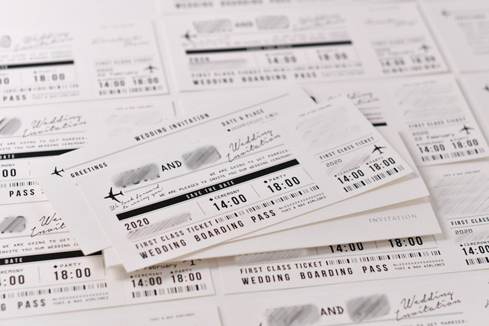 航空券チケット風招待状