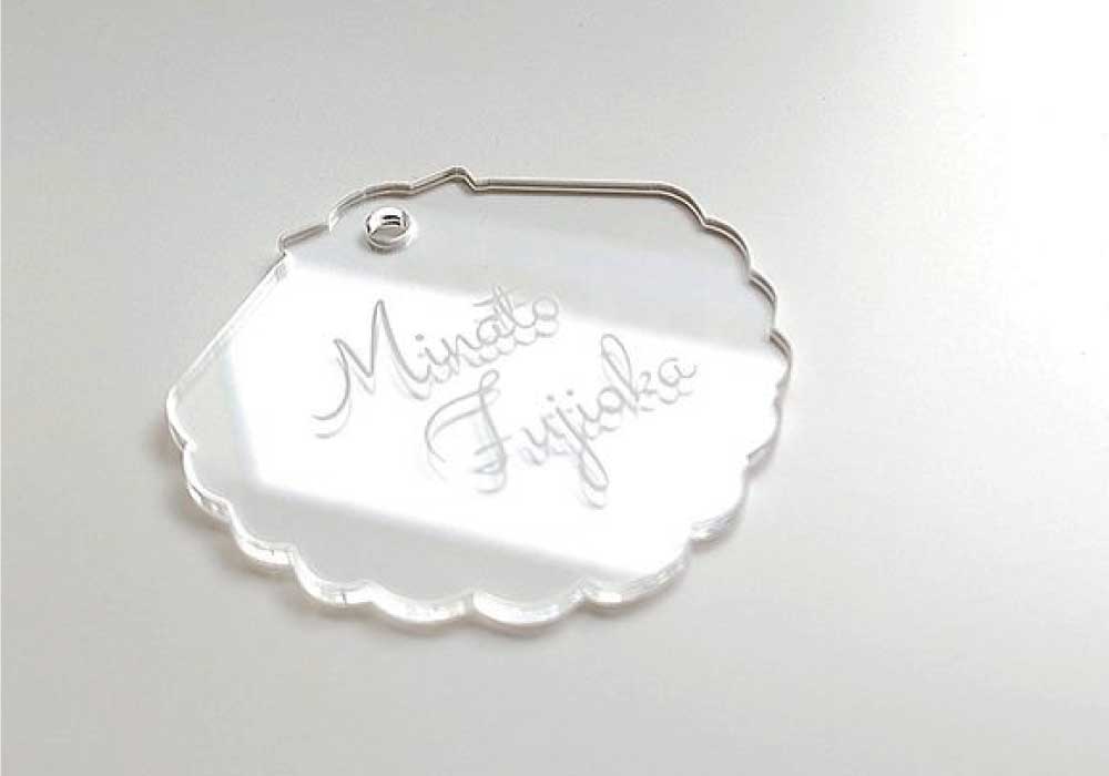 オリジナル　席札タグ　アクリル貝殻