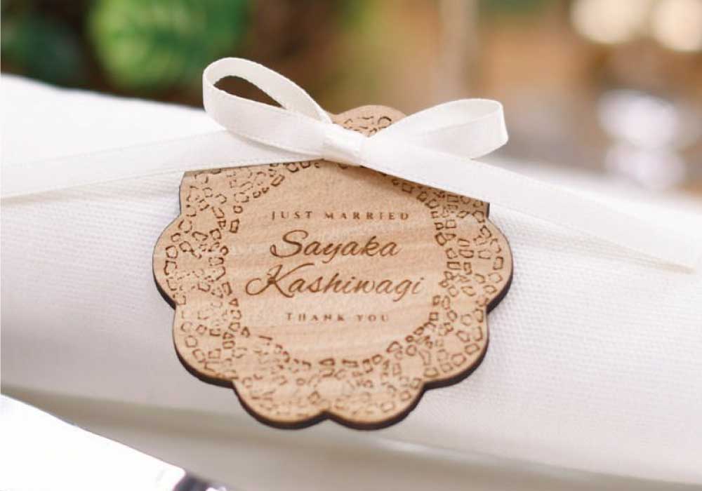 席札タグ　完成品オーダー（印刷込）「ウッド」