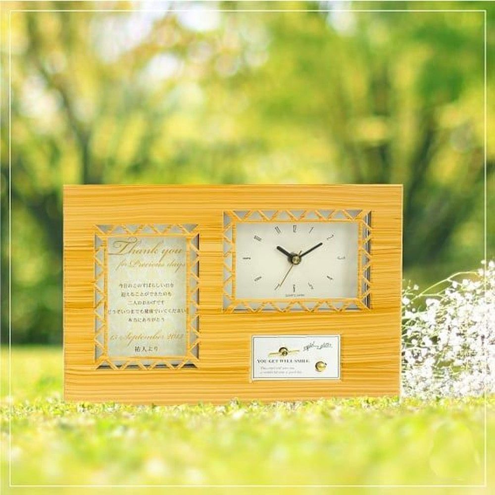 サンクスオルゴール（クロック）「ナチュラル」／両親へのプレゼント