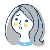 困った顔の女性