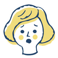 困った顔の女性